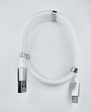 Load image into Gallery viewer, White USB-A to Lightning coiling cable